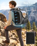 Pecute Cat Backpack Carrier,Large Space Cat Bubble Backpack,Ergonomic,Gray - Image 3