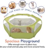 Pawaboo Small Animal Playpen with Zippered Cover,Green - Image 7