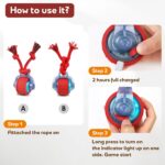 Dog Toys Interactive Rolling Ball with Rope, Motion-Activated - Image 6