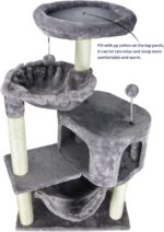 YUNIQUE Cat Tree with Cat Condo and Big Hammock, Grey - Image 4