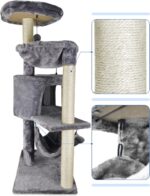 YUNIQUE Cat Tree with Cat Condo and Big Hammock, Grey - Image 5