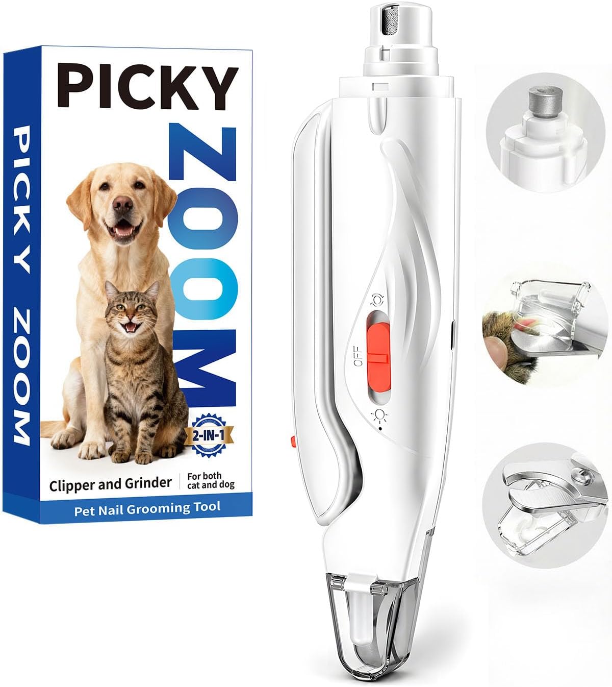 2-in-1 Dog & Cat Nail Clippers and Grinder with LED Light