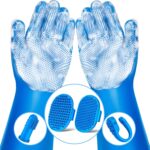 6PCS Grooming & Bath Supplies for Dogs, Cats | Dog Washing Gloves | Dog Bath Brush | Dog Shower Brush | Pet Grooming Gloves | Dog Grooming kit | Pet Supplies for Showerhead & Sprayer (Navy Blue)