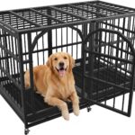 Asee’m 48 Inch Heavy Duty Dog Crate for Large Dogs Escape Proof, Black