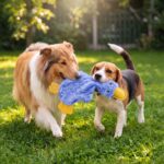 Best Pet Supplies Interactive Squeaky Dog Toy - Crinkle Duck, Blue - Image 2