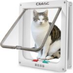 CEESC X-Large Cat Door for Pets up to 25 lbs, Weatherproof, White