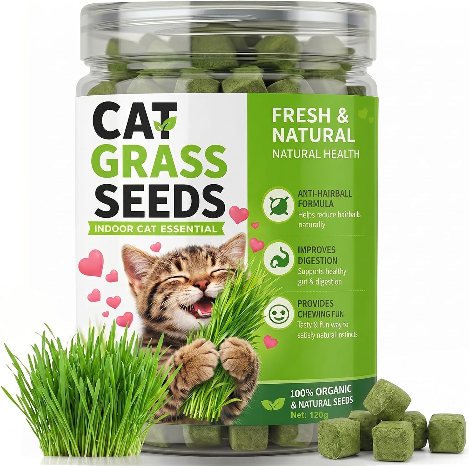Cat Grass for Indoor Cats, Natural Cat Grass Treats Cat Grass for Indoor Cats, Natural Cat Grass Treats