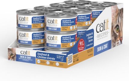 Catit Recipes Skin & Coat Chicken & Seafood Entrée - 3oz (24/cs)