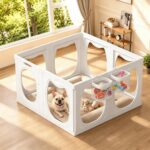 Dog Playpen Indoor, Clear Acrylic Play Pen 8 PCS 24″ H for Puppy