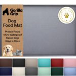 GORILLA GRIP Dog Food Mat, 100% Waterproof Silicone, 18.5×11.5 Gray