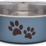 Loving Pets Bella Dog Bowls- Stainless Steel Dog & Cat Bowls – Spill Proof Dog Food Bowl, Cat Bowl, Puppy Essentials & Pet Supplies Great for Home & Travel (Medium 20-35 lbs, Blueberry)
