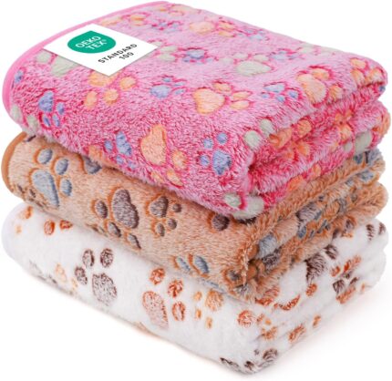 Luciphia Dog Blanket 3 Pack, Soft Cozy Fleece Throw for Puppy Cat,23"x16"