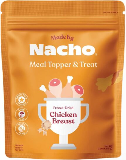 Made by Nacho Freeze-Dried Chicken Breast Meal Topper, Mixer or Treat 3.5oz | High Protein, Pure Chicken Ingredients | Premium Cage-Free Chicken Breast | Crunchy Texture