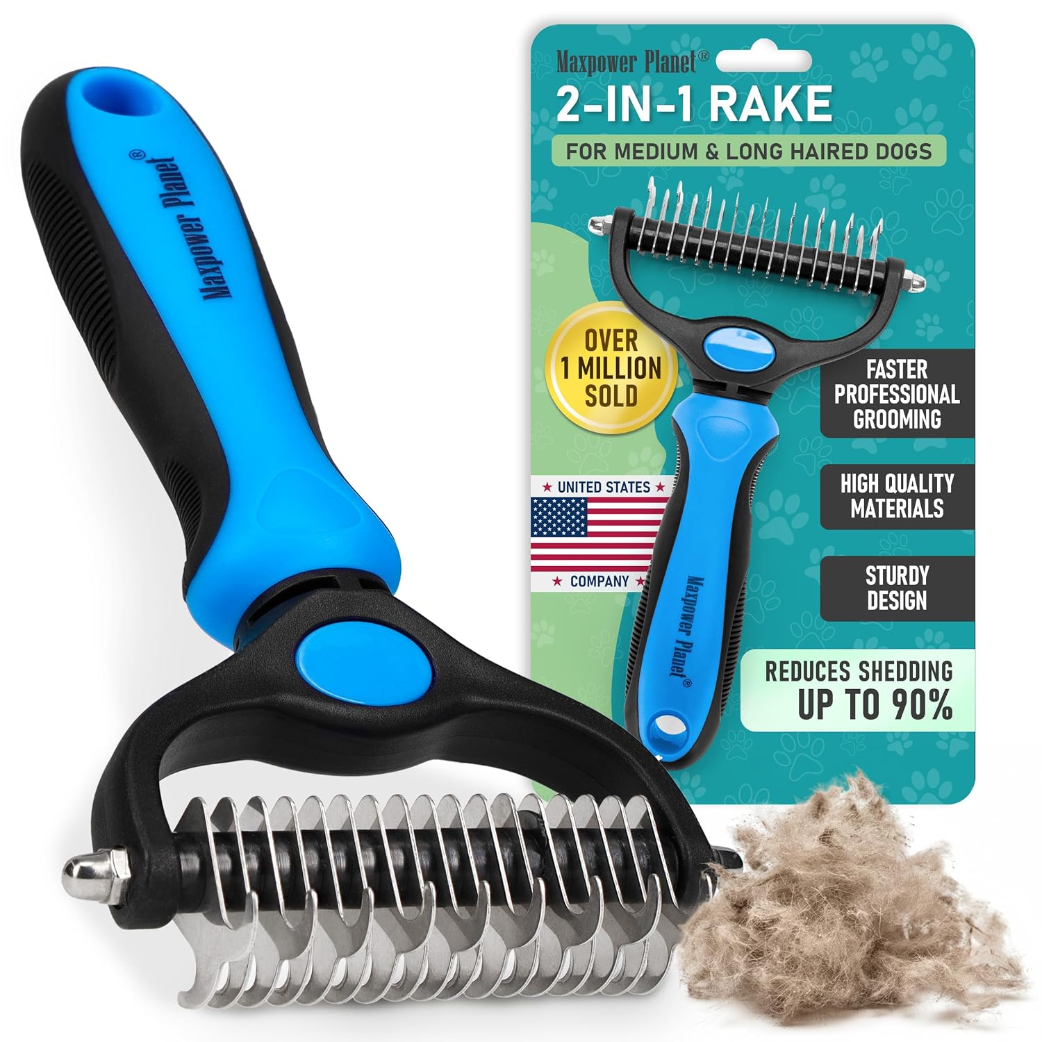 Maxpower Planet Dog Grooming Rake, Deshedding Undercoat Brush, Dogs & Cats Maxpower Planet Dog Grooming Rake, Deshedding Undercoat Brush, Dogs & Cats