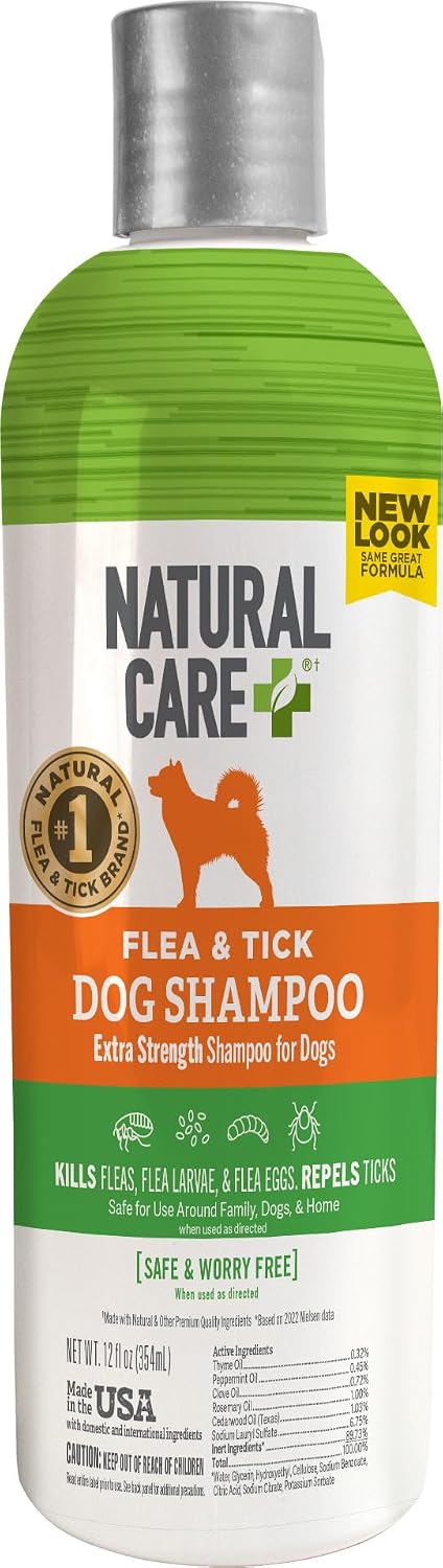 Natural Care Flea & Tick Dog Shampoo, Flea & Tick Treatment, 12oz