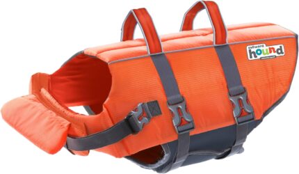 Outward Hound Granby Splash Dog Life Jacket, Life Vest, Orange, Large