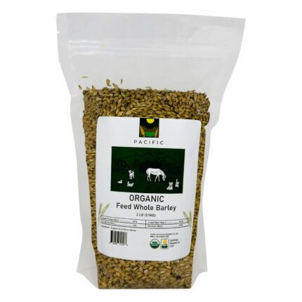 PACIFIC Organic Petfood Organic Feed Whole Barley - Dehulled Whole Barley | Rich in Fiber & Minerals | USDA & CCOF Certified Organic Barley | Product of USA | 2 Lbs