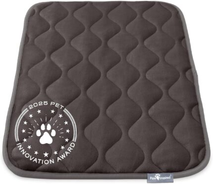 Paw Inspired Washable Padded Crate Mats for Dogs, Gray, 29x18 Inch