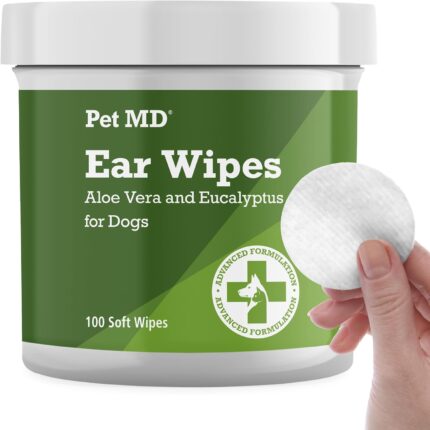 Pet MD Dog Ear Cleaning Wipes – Otic Cleanser for Dogs - 100 ct