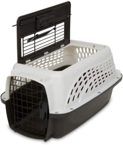 Petmate Two Door Plastic Pet Kennel for Small Dogs and Cats, 19in, White