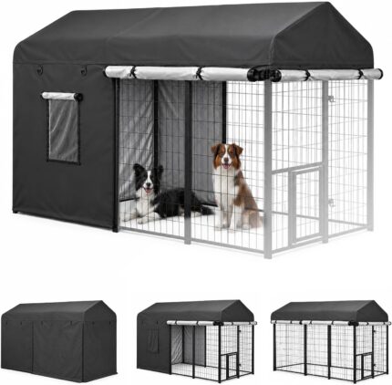 ROOMTEC 8 x 4 FT Outdoor Dog Kennel Cover, Full Side Cover (Cover Only)