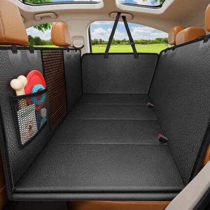 URPOWER Hard Bottom Dog Car Seat Cover for Back Seat, PU Leather Hammock