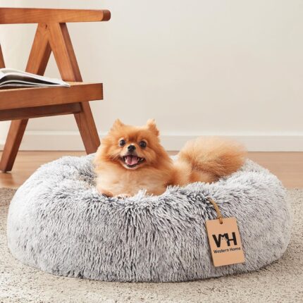 WESTERN HOME WH Calming Soft Round Dog &Cat Bed Small Dog Bed Washable,20"