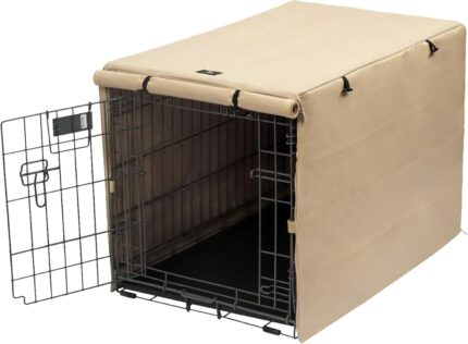X-ZONE PET Dog Crate Cover Waterproof Kennel Cover, 24 in Beige