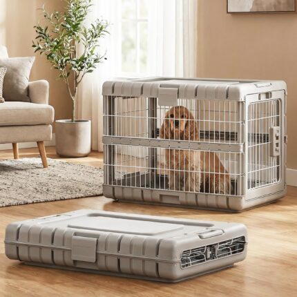 ZOMISIA 28" L Collapsible Dog Crate for Dogs, Heavy Duty Dog Kennel Indoor