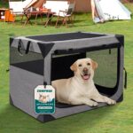 Zikopomi 30 Inch Portable Soft Foldable Dog Crate, 30″ L x 21″ W x 21″ H